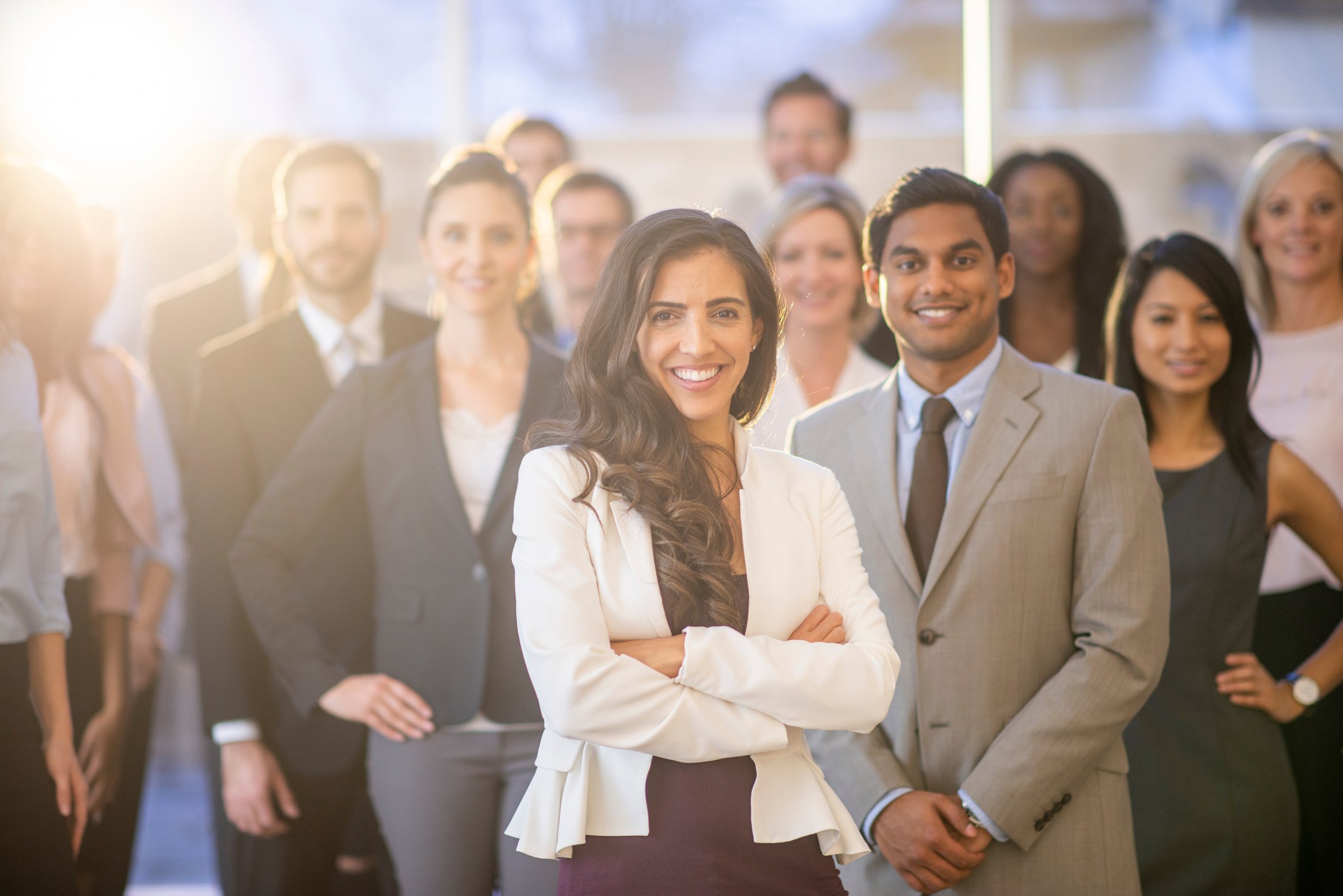 Smiling group of business people